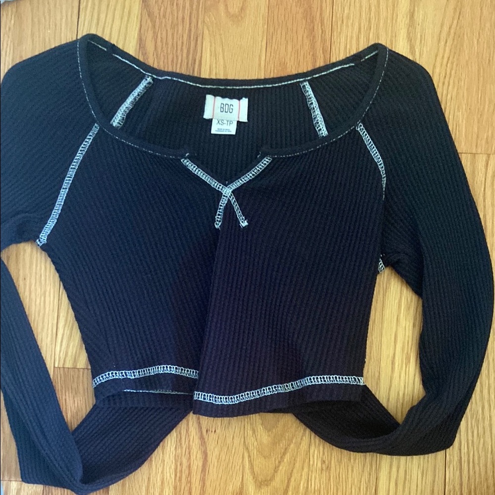 BDG Black Ribbed Women's Top